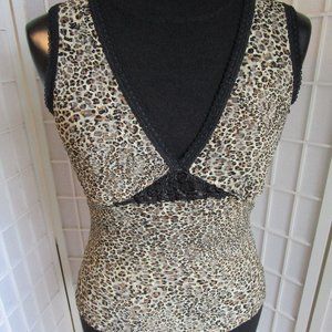 Lacy Leopard Print Top